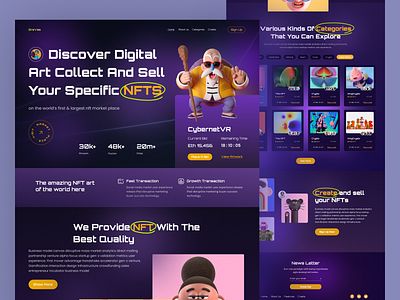 NFT Website Design art artist bitcoin crypto crypto art crypto currency crypto wallet cryptocurrency ethereum home page market place nft nft website nftart nfts rarible token web design