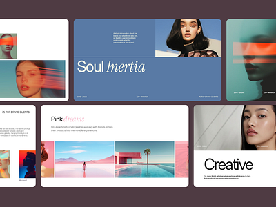 Josie Slides - section preview branding design editorial layout framer framer template illustration ui