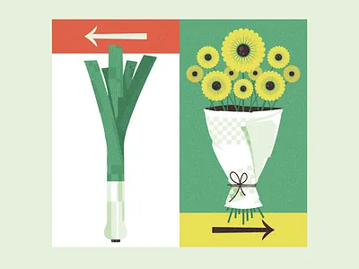 Top in-store and online supermarket frustrations (Which?) flowers illustration leeks