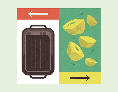 Top in-store and online supermarket frustrations (Which?) illustration potatoes roast roasting tin