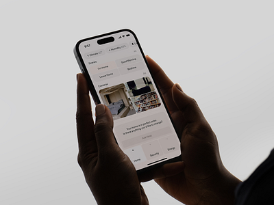 Minimalistic — Smart Home App climate control app minimal mobile app mockup room security smarthome ui