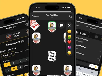 Ton Fool Club card game design game telegram mini app telegram mini game ui ui ux designs uiux