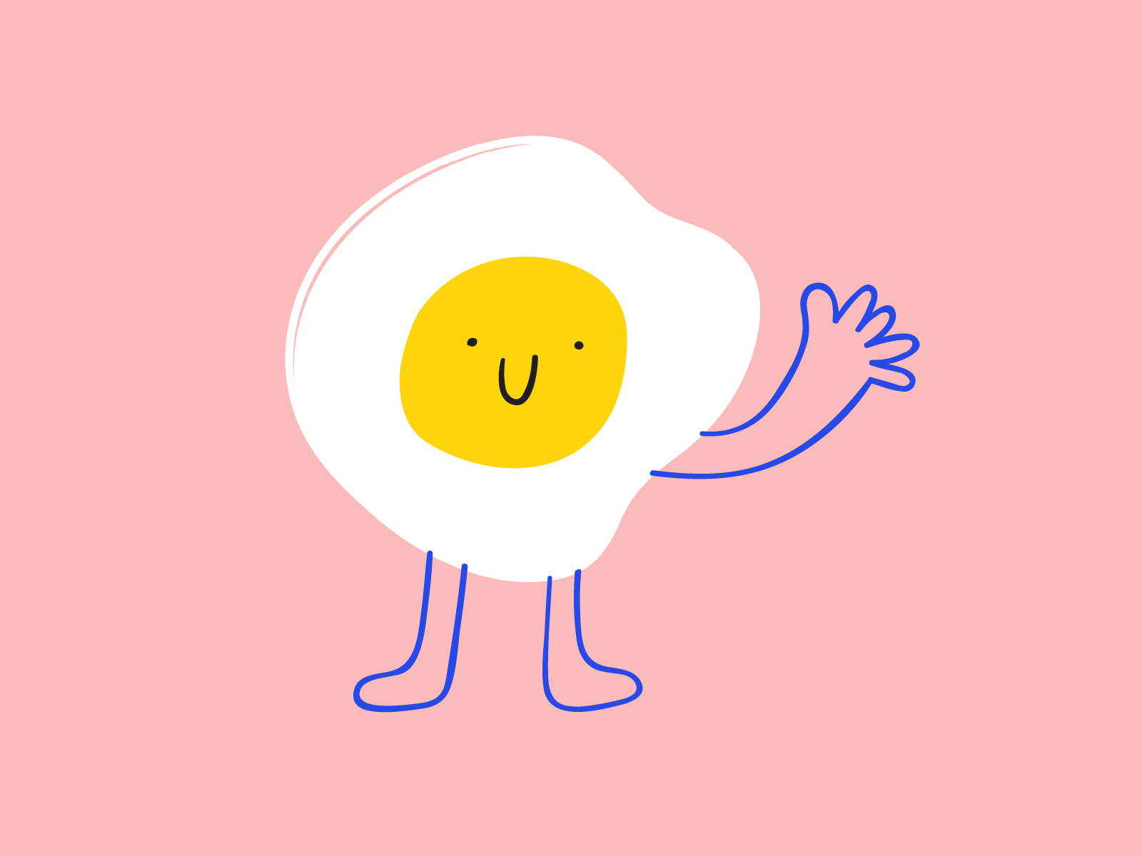 Fried egg branding character children cute design egg flat food fried fun funnny graphic design icon illustration kid logo mark smile symbol ui