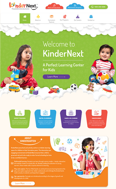 KINDERNEXT LANDING PAGE branding graphic design