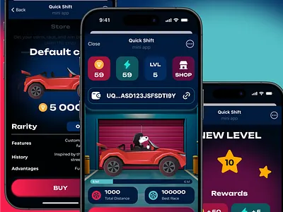 Quick Shift / Races in Telegram design figma race telegram mini app telegram mini game ui ui ux design uiux