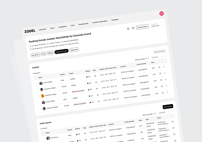 Model Selection Interface interface ui ux