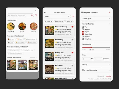 Food delivery app search redesign food delivery app screens search redesign ui ux