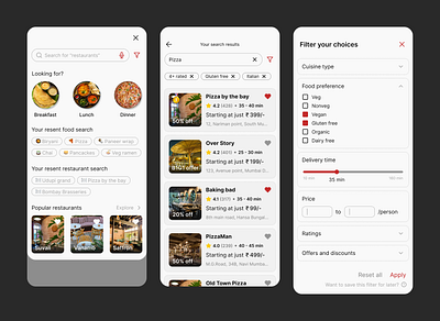 Food delivery app search redesign food delivery app screens search redesign ui ux