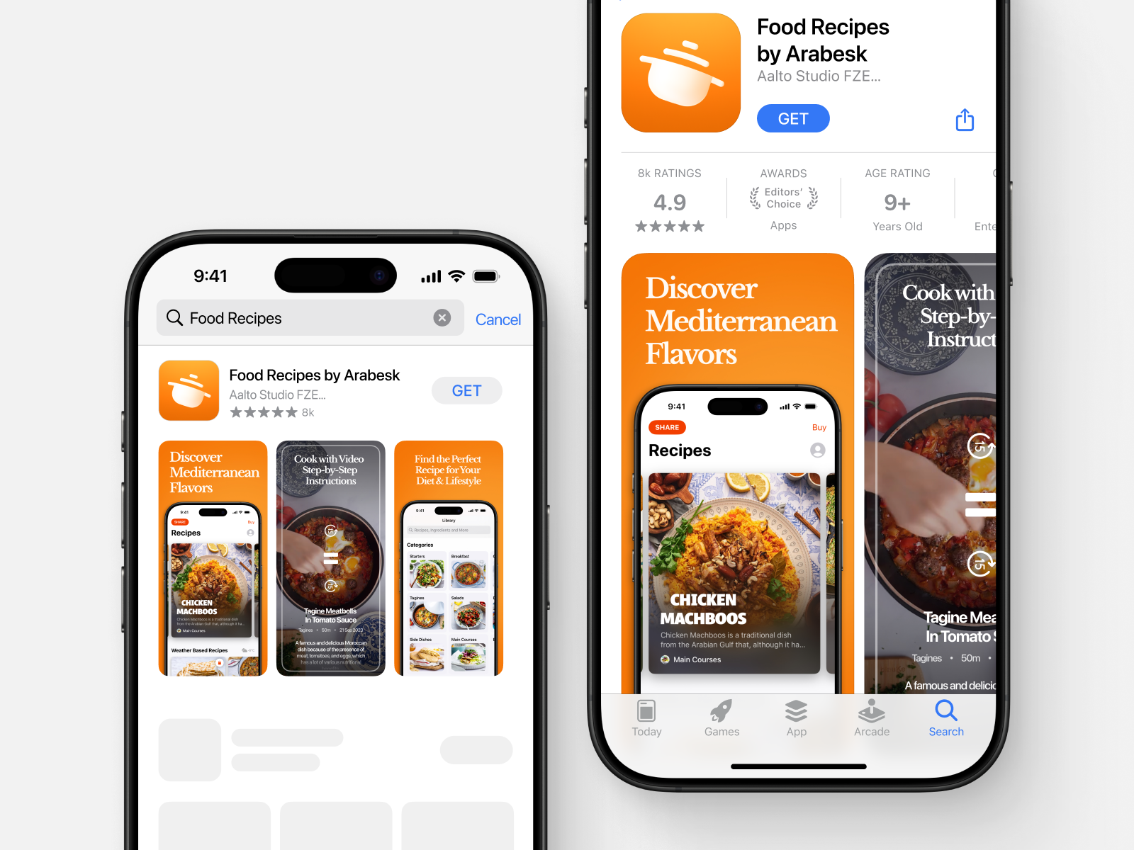 Example of Food Recipes App Screenshots