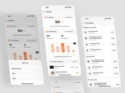 Statistics - Logistic Mobile Apps branding chart design drawer ui logistic logistic mobile apps mobile app mobile applications product design shipping shipping statistics statistics statistics page typography ui ui design ui ux design uiux ux ux design