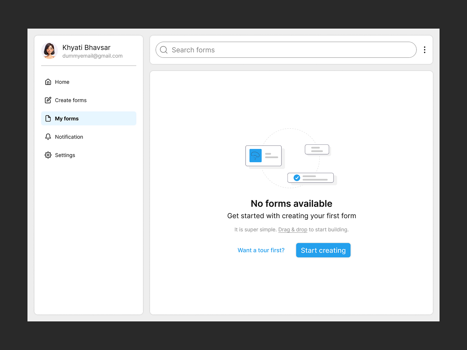 Web based form builder by Khyati Bhavsar on Dribbble