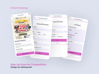 Sign Up Form Competition app competition event form design mobile app sign up sign up form ui ux