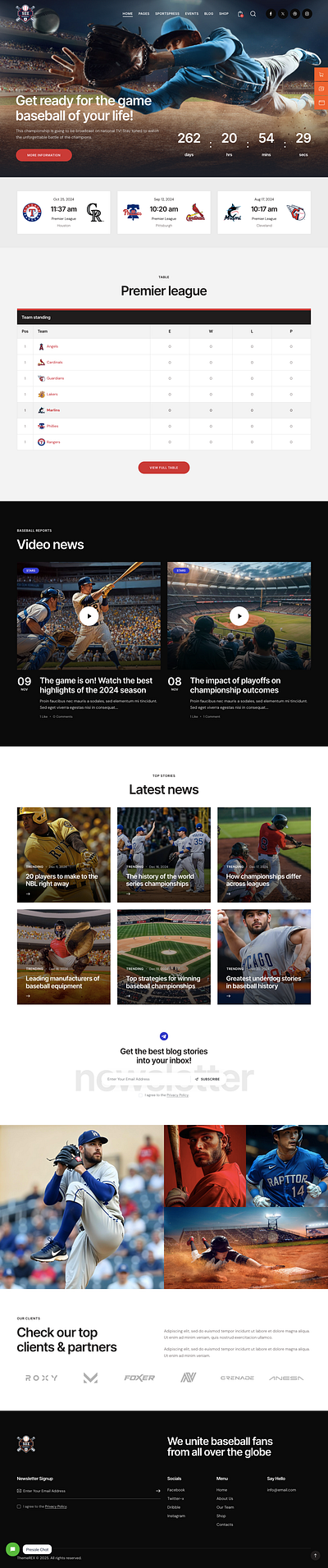 Sox - Baseball Team Sports WordPress Theme blog design illustration ui web design webdesign wordpress wordpress design wordpress theme wordpress themes