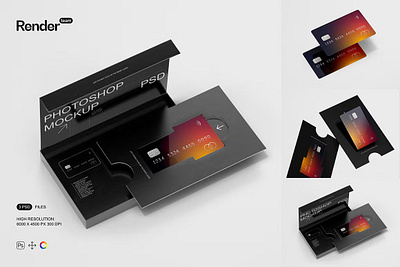 Credit Card Mockup Set banking business card cashback cashless chip commerce commercial credit credit card mockup set currency debit debt design exchange finance identity mockup