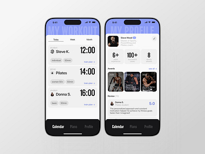 Gym Trainer App UX/UI Design gym app gym trainer ios sport app trainer app training schedule uiux