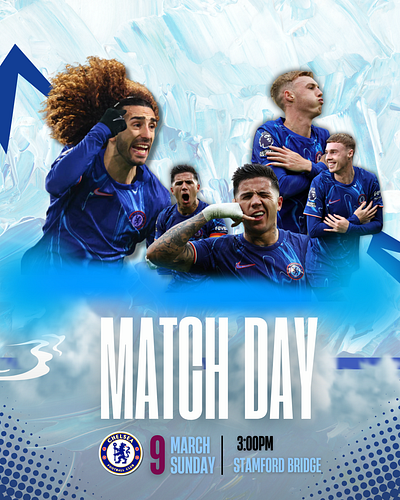 Chelsea match day hype - Creative Sports Design blues football graphics graphic design match day poster premier league sports