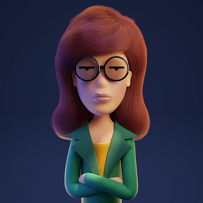 Daria Morgendorffer 3d 3d character b3d blender daria daria morgendorffer mtv photoshop