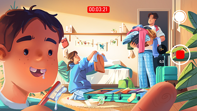 Holiday Season Packaging 2d brush character animation character design design explainer family holiday illustration kid living room refugee relocation selfie suitcase teeth travel