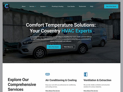 Air Conditioning HVAC: Website UI/UX air conditioning cooling coventry design figma heating hvac mockup ui ux web design web development