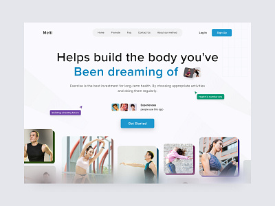 Melti - Sports Hero Exploration b2b branding clean design freelance health healthy hero hero section home page landing page mobile modrn services simple sports task ui web website