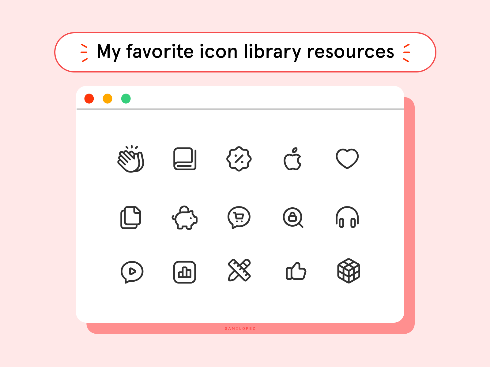 Example of My top 3 icon libraries