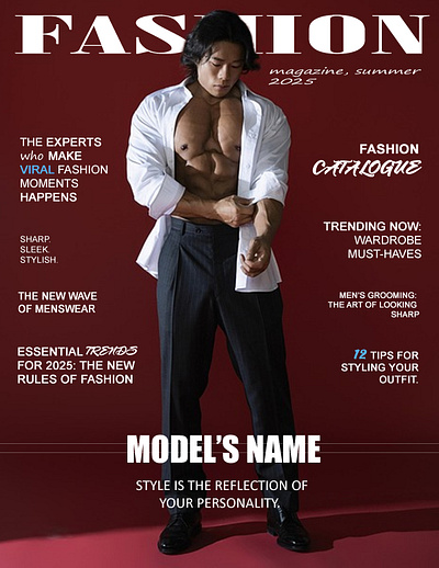 A Magazine Cover/Social Media Post. adobephotoshop adobeportfolio aesthetics bolddesign branding dribbbleproject fashion photography graphic design magazinecover magazinedesign mensfashion minimaldesign photography portfolio printmagazine socialmediapost typography typographydesign visualidentity visualstorytelling