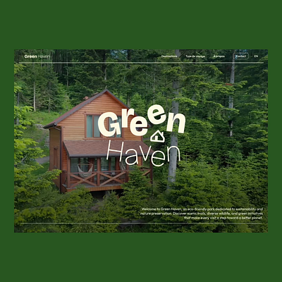 Green Haven animation branding camps forest graphic design green haven house imersive loading logo nature screen stickers ui