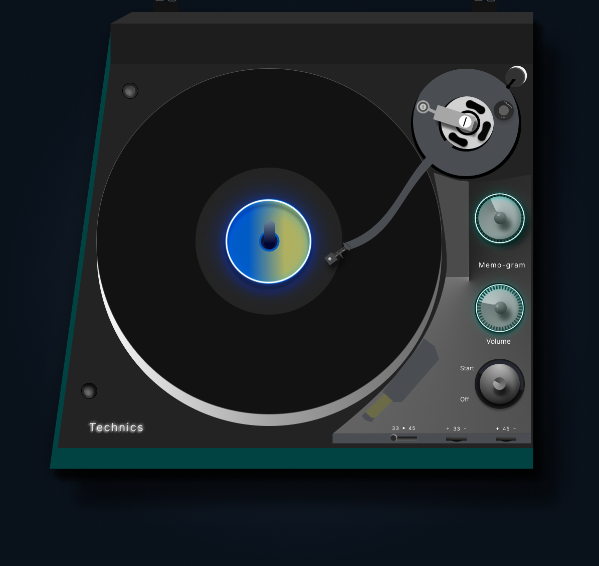 Turntable Audio Disk Concept Design 3d audio branding illustration ui visual