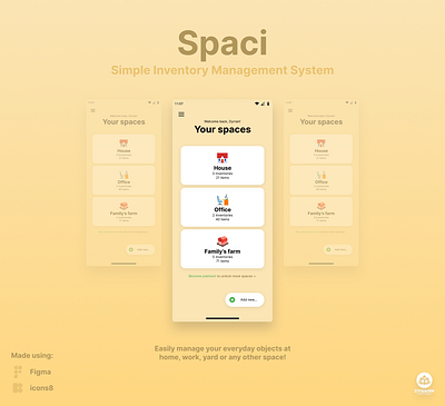 Spaci, a simple inventory management system inventory mobile mobile app ui
