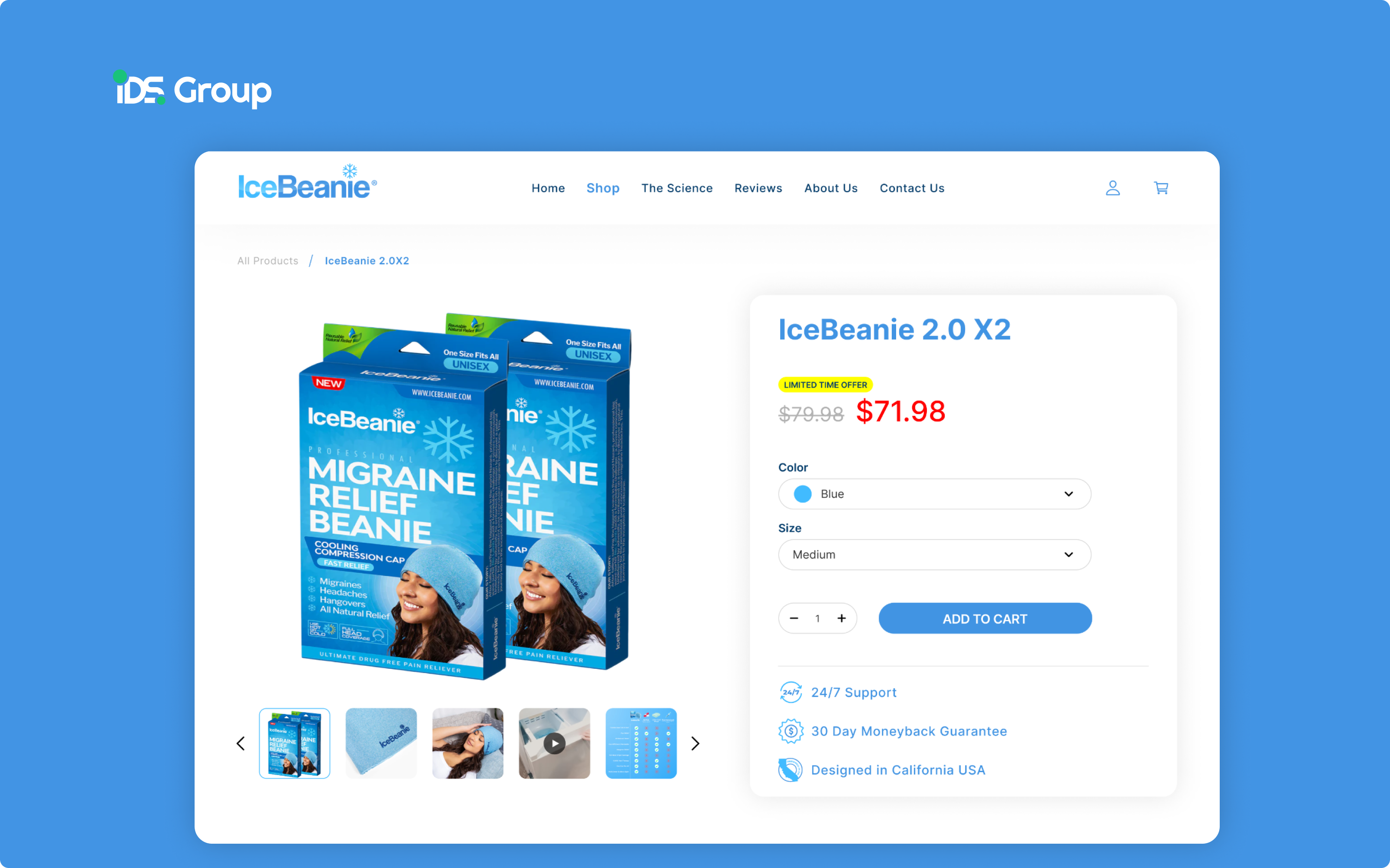 IceBeanie design e commerce healthcare ui ux