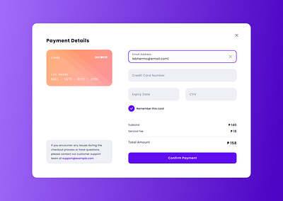 Credit Card Checkout Page card cash credit card daily ui lavender modal money orange payment purple ui violet web design