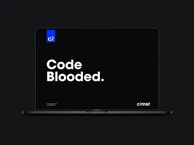 Cimet Slogan banner bold brand design brand identity branding cimet code code blooded developers graphic design mark smith marko smitran minimal modern screen slogan software tagline visual identity wallpaper