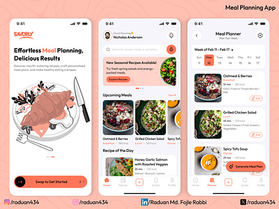 SAVORLY - Meal Planning App ui