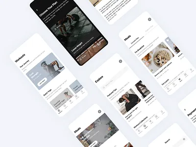 Workout Mobile App app app design design fitness health idea ios minimal mobile mobile design motion graphics typography ui ux