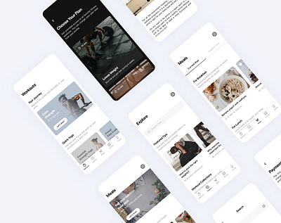 Workout Mobile App app app design design fitness health idea ios minimal mobile mobile design motion graphics typography ui ux