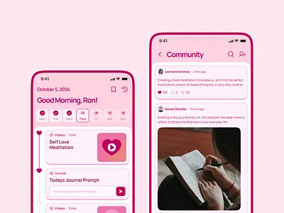 MyMental - Pink Ver | Home & Community 💗 app cute design health healthy logo mental health pink pop popular trending ui uiux ux