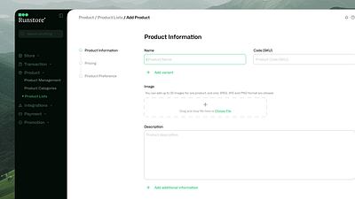 Runstore - E-commerce Dashboard App e commerce figma minimal saas web app