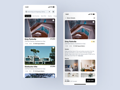 Real Estate App UI animation figma motion graphics photoshop principle ui ux