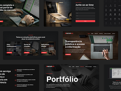 Nucleogov Website black dark design homepage layout red web website