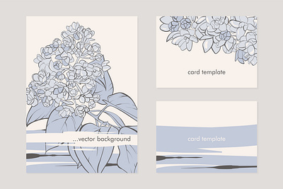 Card temlate with lilac flowers. a5 a6 card lilac template