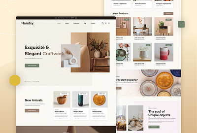 Handcraft Website design ecommerce flat handcraft minimal ui ux website