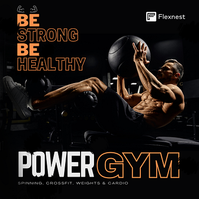 Gym Post | Banner | Poster banner branding design graphic design gym post illustration logo marketing poster presentation typography vector