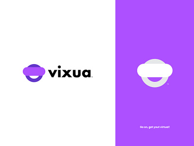 Vixua Logo Design, Icon and Branding 2d adobe illustrator brand guidelines brand identity branding design designer flat graphic design illustration logo logo folio metaverse minimal modern pictorial purple vector virtual reality visual identity