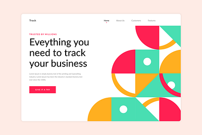Geometry Landing Page app app design art artwork card cartoon clean concept exploration figma geometry illustration logo typography ui ux vector visual visual art website