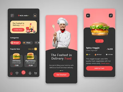 Food Delivery Concept 3d app best branding design food food delivery food ordering graphic design logo mobile app mobile app design mobille order ui uiux ux vector wireframes