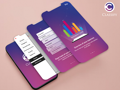 Expense Tracker App - Classify 3d app best branding design expense expense tracker expense tracker app graphic design logo minimalistic mobile app mobile app design tracker ui uiux ux vector wireframes