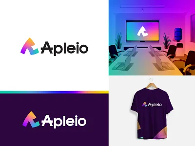 Apleio logo and branding design a lettermark agency logo brand identity branding branding agency branding and identity design digital marketing gradient logo graphic design letter a logo logo logo and branding logo design logo folio 2022 logo trends 2022 modern logo monogram logo saas brand startup brand