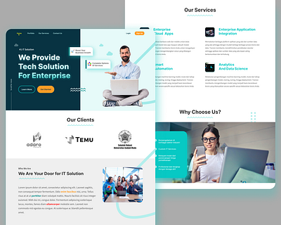 IT Services Company Landing Page companyweb dailyui design itservice itservices landingpage landingpages tech ui uidaily uidesign webdesign website