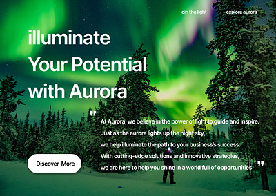 Aurora Landing Page, Web design, Web site, Visual design, Ui, Ux branding business button cta eco ecomode gradient graphic green home page identity illustration landing page logo media typography ui ux web website