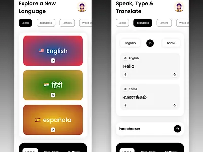 Language Mobile App dailyui figma language mobileapp ui uidesign uiux uiuxdesign ux uxdesign